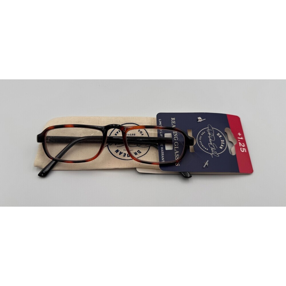 ICU Eyewear Dr. Dean Edell Reading Glasses 1.25 Magnification Brown Frame W/Case